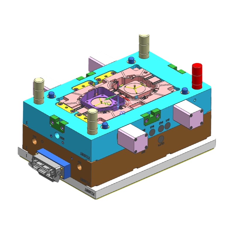 Spritzgussform für die Montage und Halterung von Kunststoff-Airbags im Automobilbereich